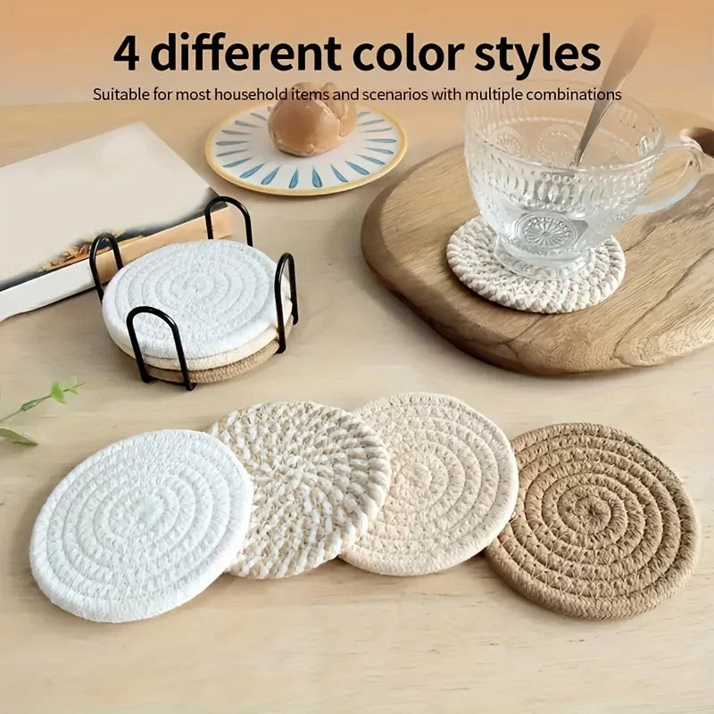 Handwoven Cotton Drink Coasters Set