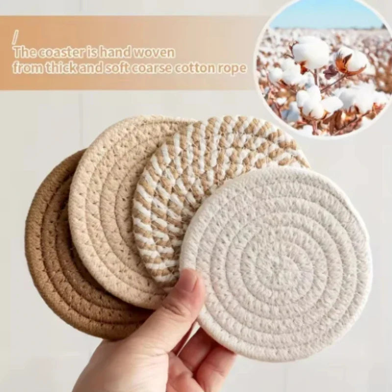 Handwoven Cotton Drink Coasters Set