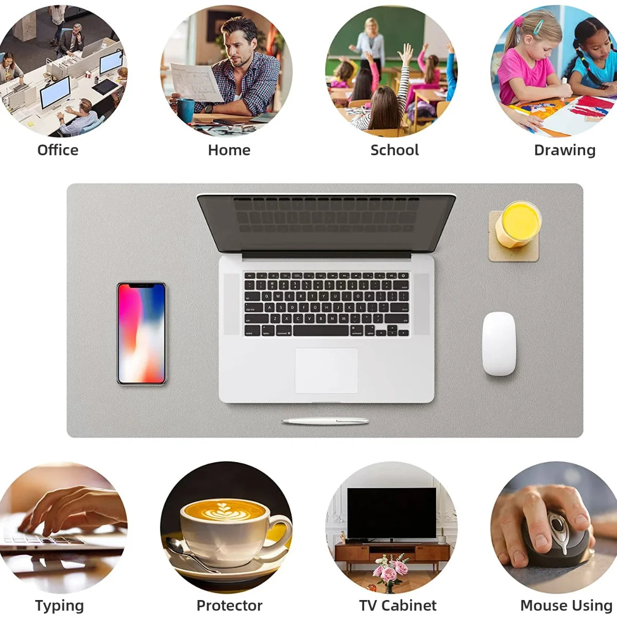 Minimalist PU Leather Desk Mat