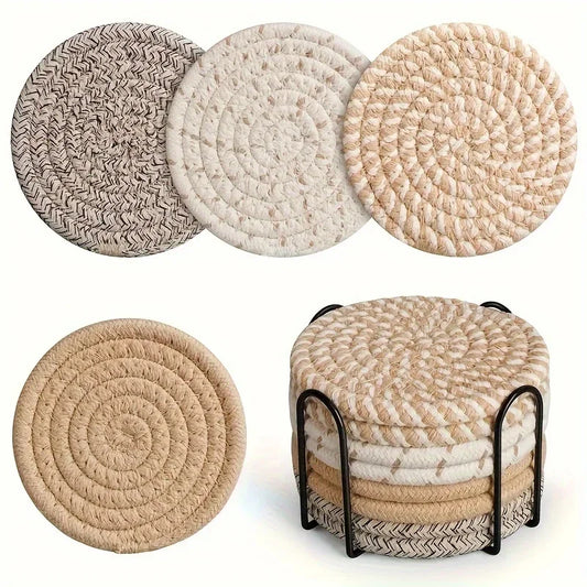 Handwoven Cotton Drink Coasters Set