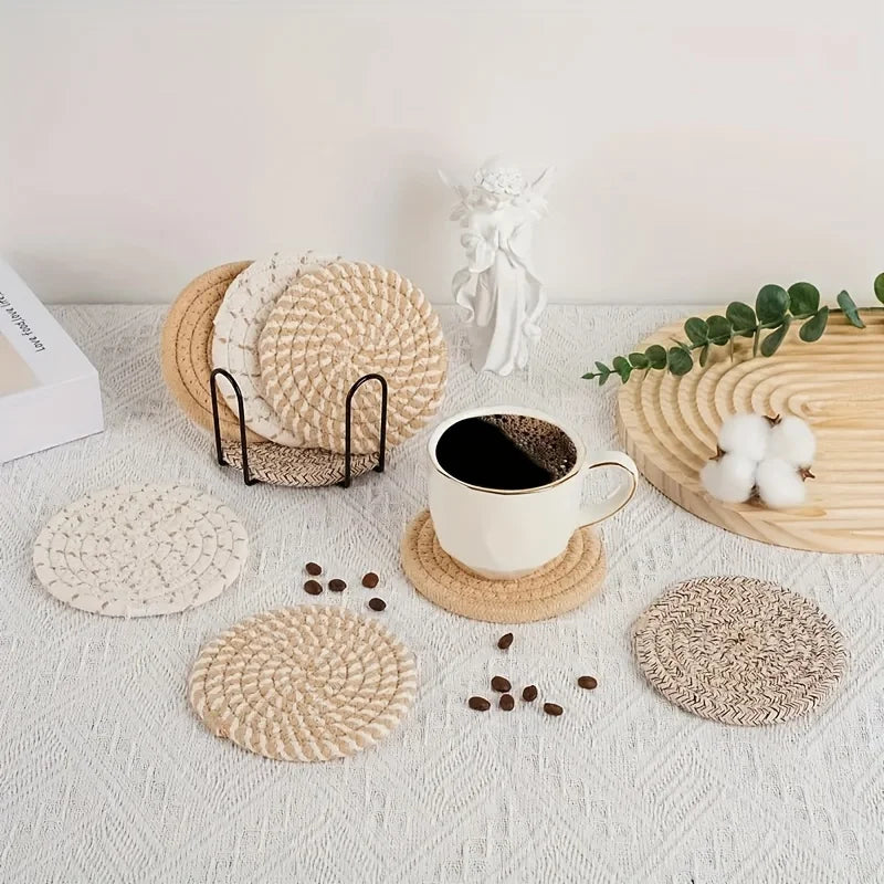 Handwoven Cotton Drink Coasters Set