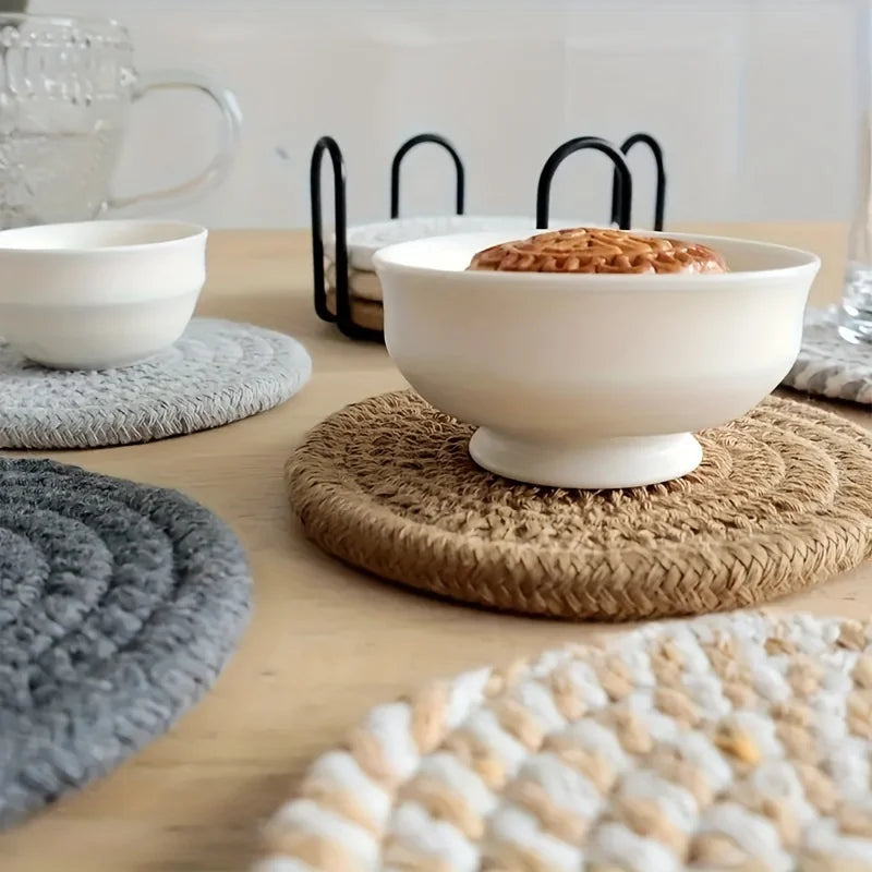 Handwoven Cotton Drink Coasters Set
